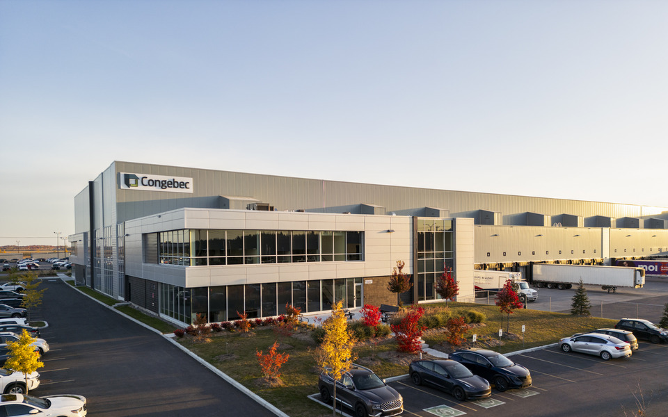 Main office entrance with landscaping